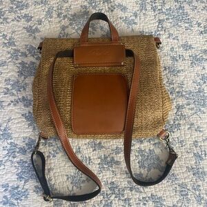 Patricia Nash Luzille Backpack Crossbody Tan Woven Bag